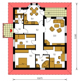 Floor plan of ground floor - BUNGALOW 91